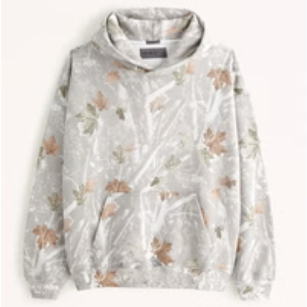 Abercrombie Essential Popover Hoodie - Off White Camo